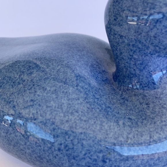Duck, blue, glazed ceramic, Vintage - Picture 5 of 8